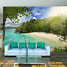 Artgeist Fototapet Sunny beach på en vacker strand med turkosblått vatten Flera 