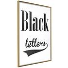 Artgeist Poster Affisch Black Letters 40x60cm Vit Ram