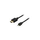 Deltaco HDMI - HDMI Micro High Speed with Ethernet 1m