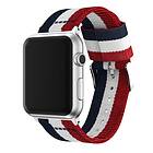 Skalo Apple Watch Nato-armband med metallspänne 42/44/45mm Röd-Vit-Blå