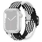 Skalo Flätat tygarmband Apple Watch 38/40/41mm Vit-Svart