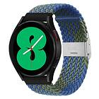 Flätat Elastiskt Armband Samsung Galaxy Watch 4 (40mm) Blågrön