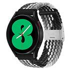 Flätat Elastiskt Armband Samsung Galaxy Watch 4 (40mm) Sort/Vit