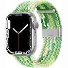 Flätat Elastiskt Armband Apple Watch 7 (45mm) Gradient green