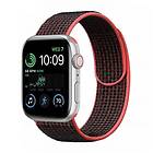 Nylon Armband Apple Watch SE 2022 (44mm) Sort/Röd