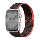 Nylon Armband Apple Watch 8 (41mm) Sort/Röd