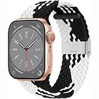 Flätat Elastiskt Armband Apple Watch 8 (45mm) Sort/Vit