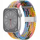 Flätat Elastiskt Armband Apple Watch 8 (45mm) Light rainbow