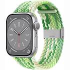 Flätat Elastiskt Armband Apple Watch 8 (41mm) Gradient green