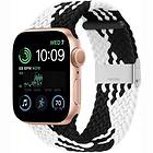 Flätat Elastiskt Armband Apple Watch SE 2022 44mm Sort/Vit