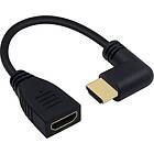 NÖRDIC Vinklad HDMI 8K 60Hz 4k120Hz 48Gbps to HDMI 2.1 18cm