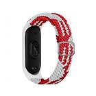 A-One Brand Braided Ersättningsarmband till Xiaomi Mi Band 6/5/4/3 Vit / Röd