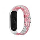 A-One Brand Braided Ersättningsarmband till Xiaomi Mi Band 6/5/4/3 Vit / Rosa