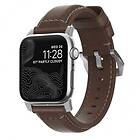 Nomad Apple Watch 42/44mm/Apple Watch Ultra Armband Traditional Strap Silver/Rustic Brown