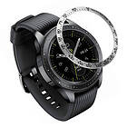 Lux-Case Samsung Galaxy Watch (42mm) stainless steel bezel Silver Ring Black Text Svart