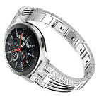 Lux-Case Samsung Galaxy Watch 46mm / Gear S3 rhinestone décor watch band Silver Silver/Grå