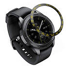 Lux-Case Samsung Galaxy Watch (42mm) stainless steel bezel Black Ring Yellow Text Svart