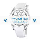 Festina klockarmband F16394.1 / F16492.40 F16492 Gummi Vit 20mm sömmar vitt