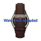 Fossil klockarmband ME1123 Läder Mörk brun 22mm default sömmar