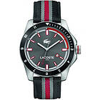 Lacoste klockarmband 2010810 / LC-72-1-27-2609 Läder Svart 22mm sömmar svart