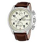 Pulsar Watches klockarmband VD50-X019-PS6063X1 Läder Brun 20mm sömmar vitt