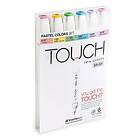 Touch Twin Brush Marker 6-set Pastel
