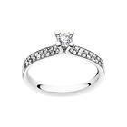 Georg Jensen MAGIC SOLITAIRE RING platinum DIAMOND PAVÉ 0,33CT 57