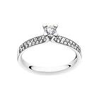 Georg Jensen MAGIC SOLITAIRE RING platinum DIAMOND PAVÉ 0,33CT 60