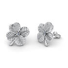 Smykkekæden Lykke Four Leaf Clover Sterling Silver Stiftörhängen Med Zirconia ORSB030S