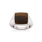 Scrouples Signet Mens Sterling Silver Ring Med Tigeröga 791412