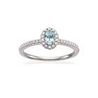 Scrouples Diana 14 Karat Vitguld Ring Med Diamanter 0,26 Carat W/si Og Akvamarin 713276