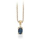 Scrouples 14 Karat Guld Pendant Med Diamanter 0,032 Carat W/si Og Safir 212455