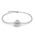 Smykkekæden Lykke Four Leaf Clover Sterling Silver Armband Med Zirconia ORSL020S