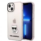 Karl Lagerfeld iPhone 14 Plus Skal Transparent Choupette Body Rosa KLHCP14MCTTRI