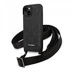 Karl Lagerfeld iPhone 14 Skal Strap Plaque Svart Logo KLHCP14SSTMMK