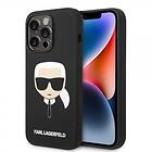 Karl Lagerfeld iPhone 14 Pro Skal Silicone Magsafe Svart KLHMP14LSLKHBK