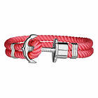 Paul Hewitt Unisexarmband Silvrig Rosa Nylon (Mått: 22 cm)