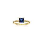 Sif Jakobs Ellera Quadrato Ring Goldplated Blue Zirkonia SJ-R42280-BLCZ-YG-54 (ring) Dam 18 kt. forgyldt 925 sterling sølv