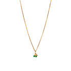 Enamel Cherry Grass Green Necklace 18 ct. Goldplated N70GM
