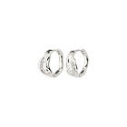 Pilgrim Pia Organic Shape Crystal Hoop Earrings Silver 262236033