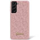 Guess Glitter Flakes Script Metal Logo Samsung Rosa Galaxy S23 5G