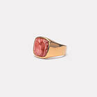 IX Studios Cushion Signet Ring Rhodocrosite förgylld-Storlek 52 Unisex 22 kt. forgyldt 925 sterling sølv