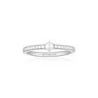 Sif Jakobs Ellera Perla Uno Ring Silver SJ-R12284-CZ-SS-52 Dam Rhodineret 925 sterling sølv