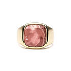 IX Studios Cushion Signet Ring Rhodocrosite förgylld-Storlek 54 Unisex 22 kt. forgyldt 925 sterling sølv