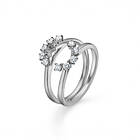 Mads Z Crown Tiara Ring 14 kt. Vitguld m. 0,40 ct.-Ringstorlek 54 Dam 14 kt. hvidguld