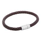 by BILLGREN LIAM Läderarmband Brun/Stål (Längd: 21 cm)