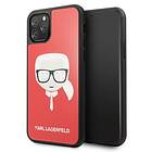 Karl Lagerfeld iPhone 11 Pro Iconic Glitter `s Head röd KLHCN58DLHRE