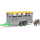 Bruder Livestock med trailer with 1 cow 1:16 02227