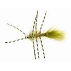 Unique Flies Gold Bead Crystal Bugger Rubber Leg Olive #8