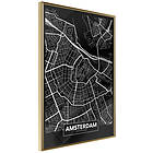 Artgeist Poster Affisch Dark Map of Amsterdam [Poster] 40x60 A3-DRBPRP0916l_zr